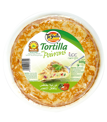 Tortilla aux poivrons halal